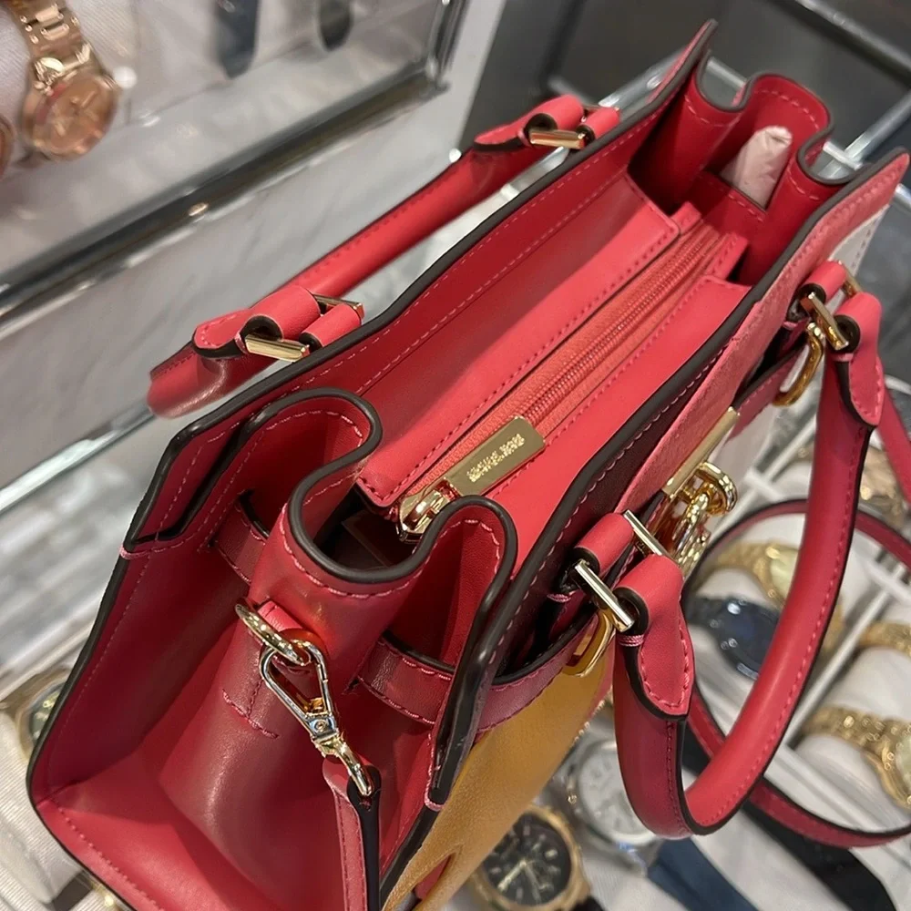 MICHAEL KORS Hamilton Small Two-Tone Satchel
COLOR LIGHT BERRY SHERBET MULTI
NWT - Picture 8 of 16